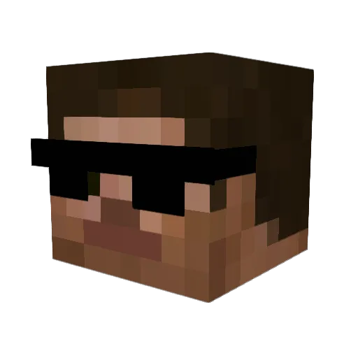 SpreadGamer Minecraft avatar head, 3D render