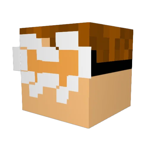 Spresney Minecraft avatar head, 3D render