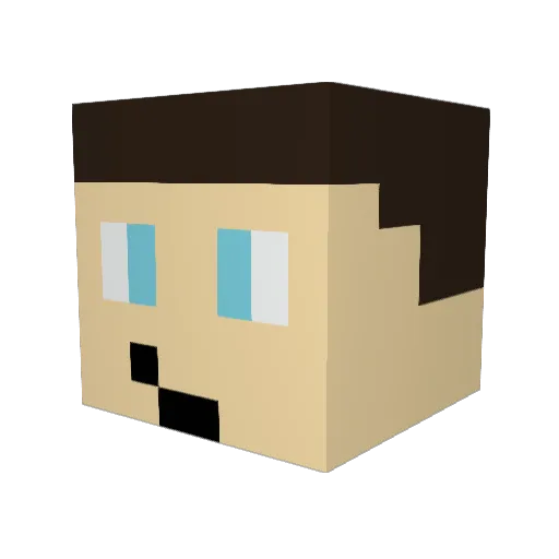 Sprexle Minecraft avatar head, 3D render