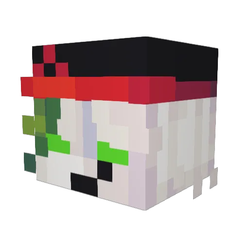 SpringGatito Minecraft avatar head, 3D render