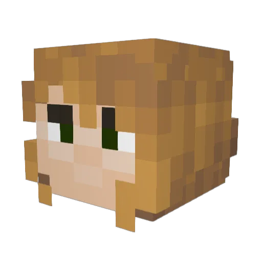 SpringSpell Minecraft avatar head, 3D render
