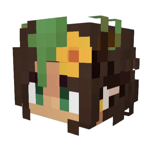 Springkittenn Minecraft avatar head, 3D render