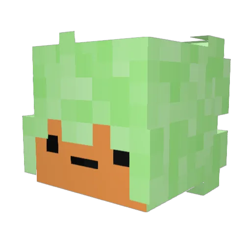 Sprkv Minecraft avatar head, 3D render