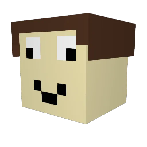 Sprumble Minecraft avatar head, 3D render