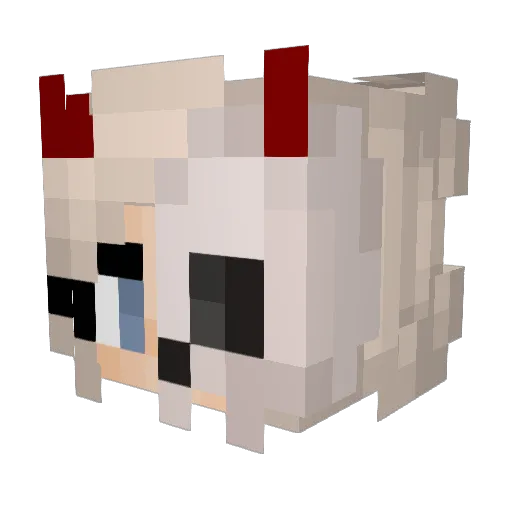 Spsce Minecraft avatar head, 3D render