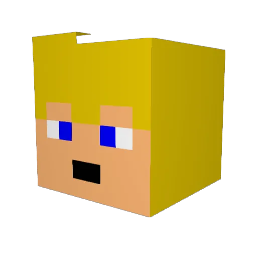 Spuckela Minecraft avatar head, 3D render
