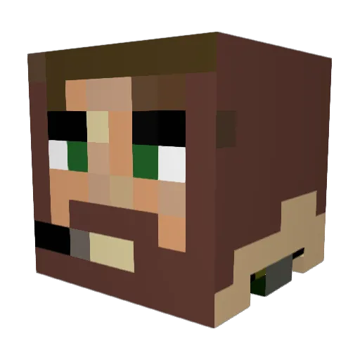 SpudMajor Minecraft avatar head, 3D render