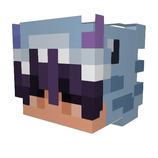 Spudelo Minecraft avatar head, 3D render
