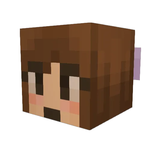 Spudetti Minecraft avatar head, 3D render