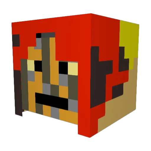 Spudsmaster Minecraft avatar head, 3D render
