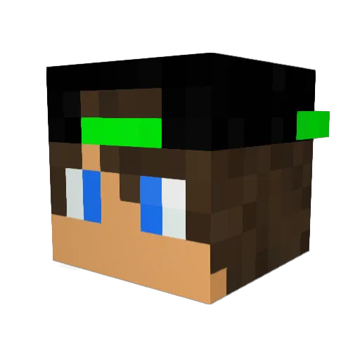 SpukLuke Minecraft avatar head, 3D render