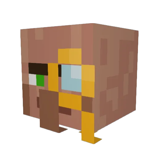 SpunkPapa Minecraft avatar head, 3D render