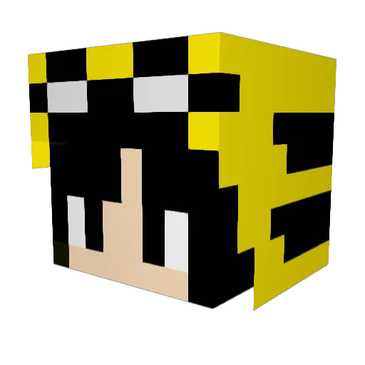 Sputjiz Minecraft avatar head, 3D render