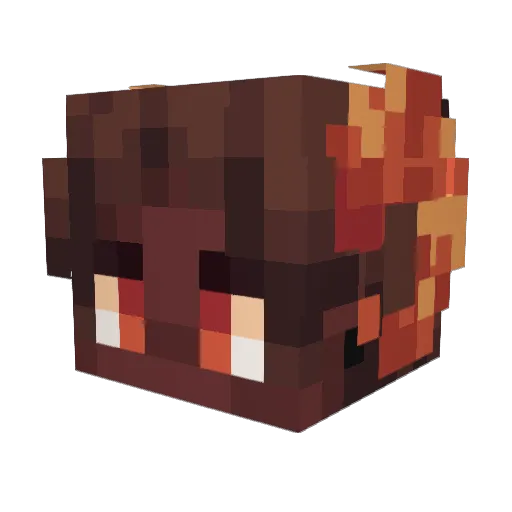 Sputnik02 Minecraft avatar head, 3D render