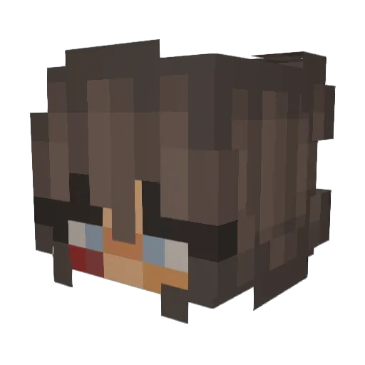 SpyLiz Minecraft avatar head, 3D render