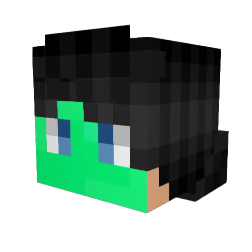 SpyXer Minecraft avatar head, 3D render