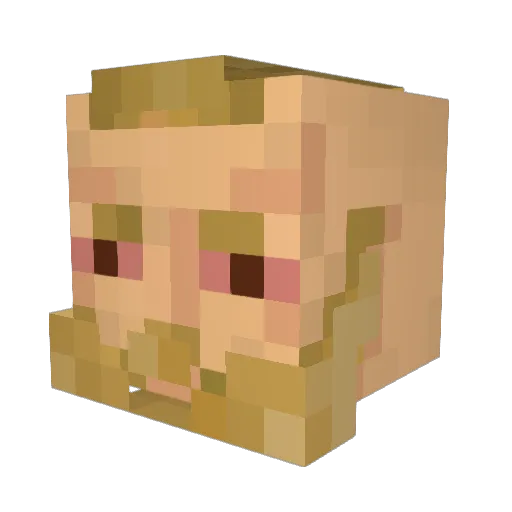 Spyrps Minecraft avatar head, 3D render