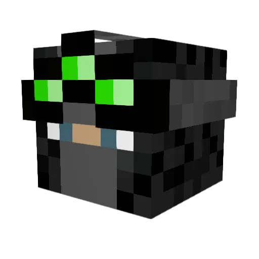 Spyware Minecraft avatar head, 3D render
