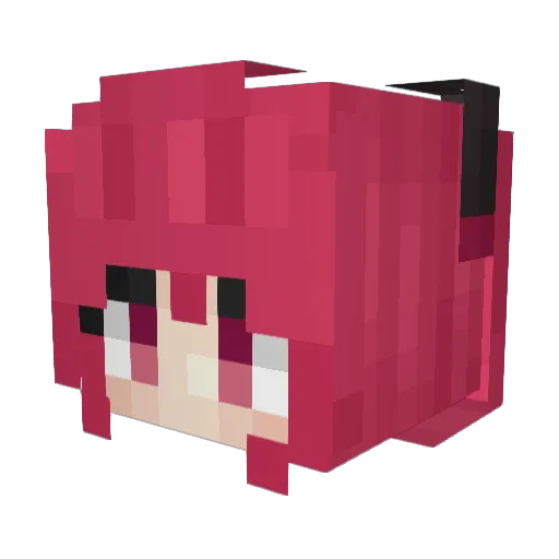 Sq Minecraft avatar head, 3D render