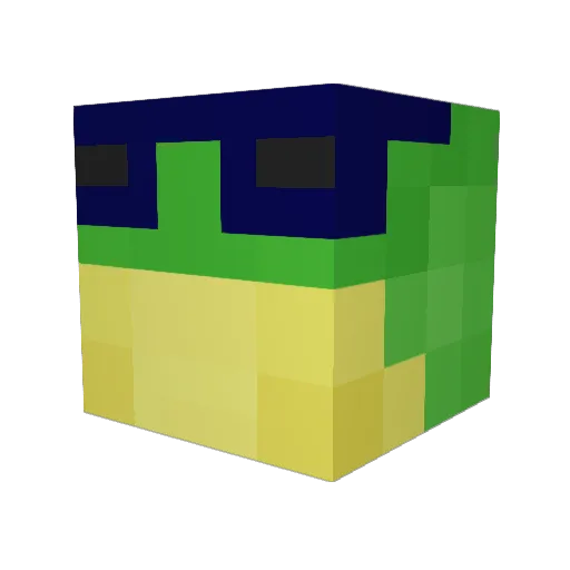 Sqimmick Minecraft avatar head, 3D render