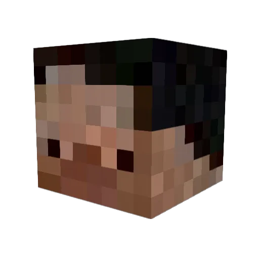 Sqiuss Minecraft avatar head, 3D render
