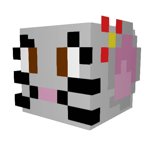 Sqkmouse Minecraft avatar head, 3D render