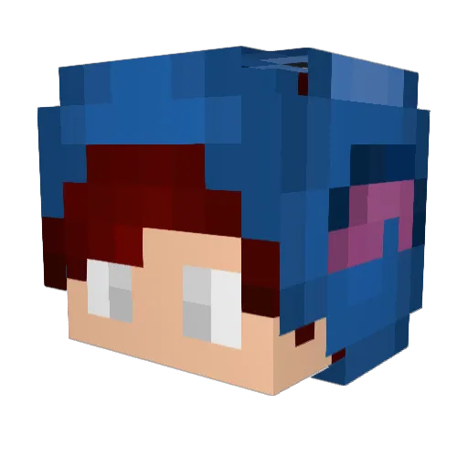 Sqoksy Minecraft avatar head, 3D render