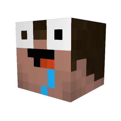 Sqq Minecraft avatar head, 3D render