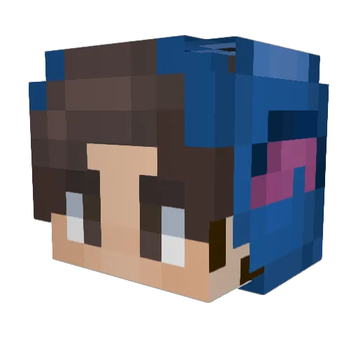 Sqrite Minecraft avatar head, 3D render