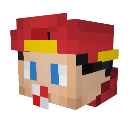 Squack4 Minecraft avatar head, 3D render