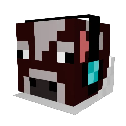 SquaishyMOO Minecraft avatar head, 3D render