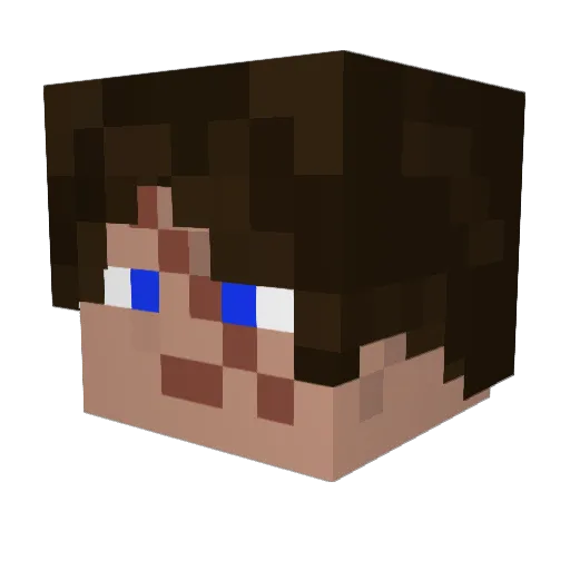 Squallie Minecraft avatar head, 3D render