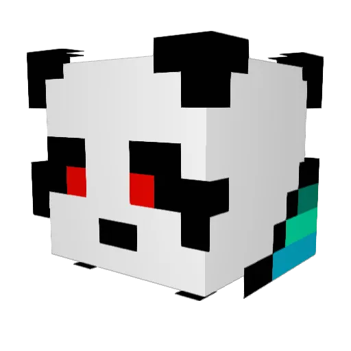 SquarePandaRN Minecraft avatar head, 3D render