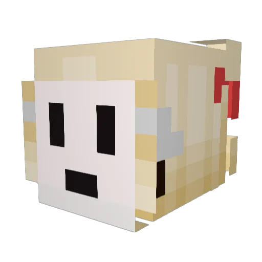 SquareSock Minecraft avatar head, 3D render