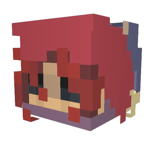 Squarea Minecraft avatar head, 3D render
