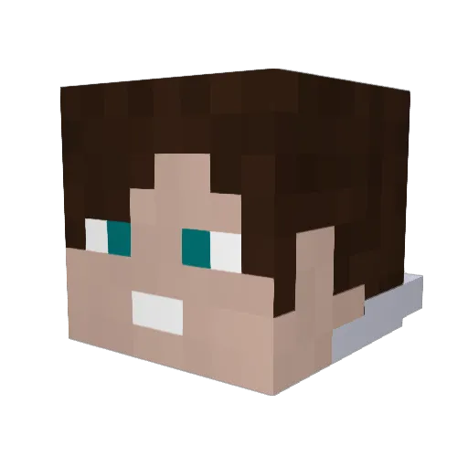 Squareb Minecraft avatar head, 3D render