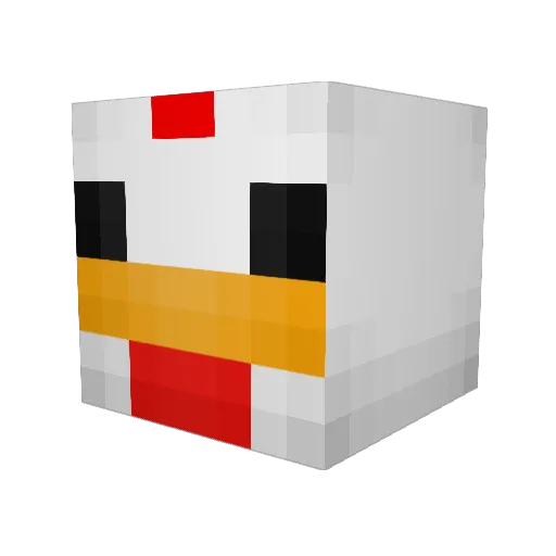 SquaredChicken Minecraft avatar head, 3D render