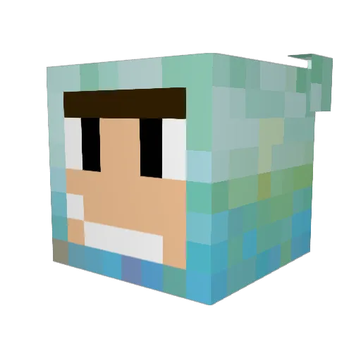 Squaree Minecraft avatar head, 3D render