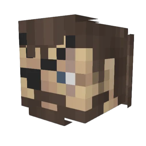Squarezum Minecraft avatar head, 3D render