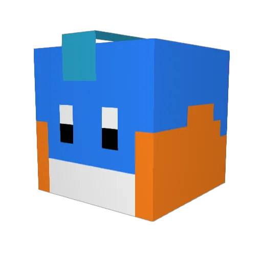 SquatPoppah Minecraft avatar head, 3D render