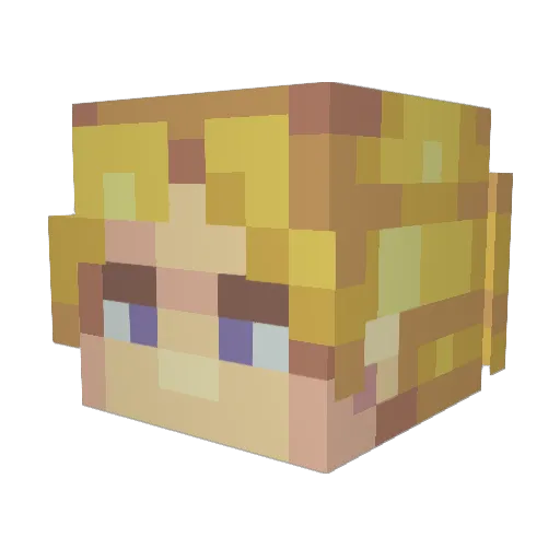 Squatle Minecraft avatar head, 3D render