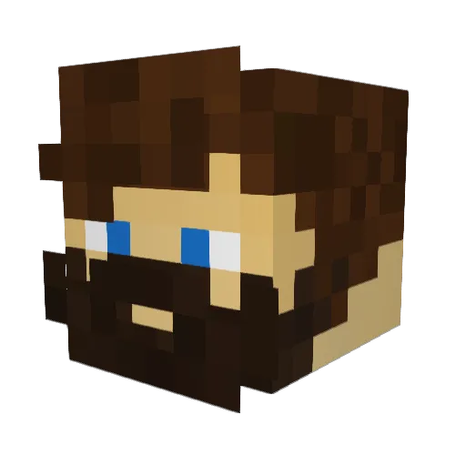 Squeak91 Minecraft avatar head, 3D render