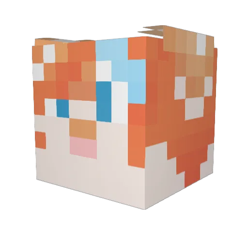 SqueakyRem Minecraft avatar head, 3D render