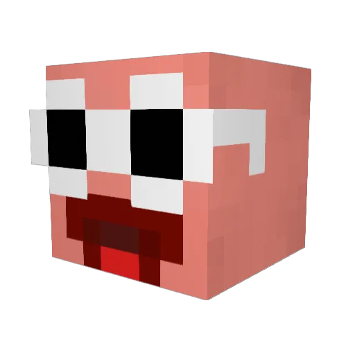 SquealingPig Minecraft avatar head, 3D render