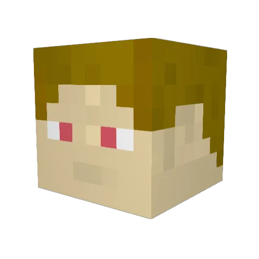 Squeci Minecraft avatar head, 3D render