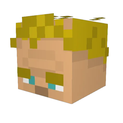 Squeeeba Minecraft avatar head, 3D render