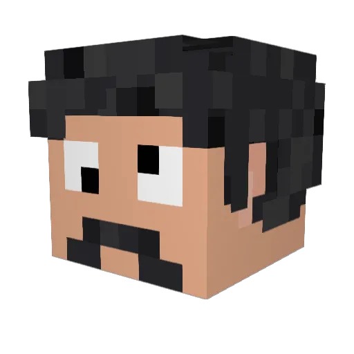 SqueegeeMan55 Minecraft avatar head, 3D render
