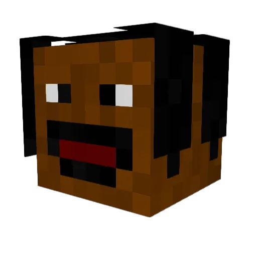 Squeegiee Minecraft avatar head, 3D render