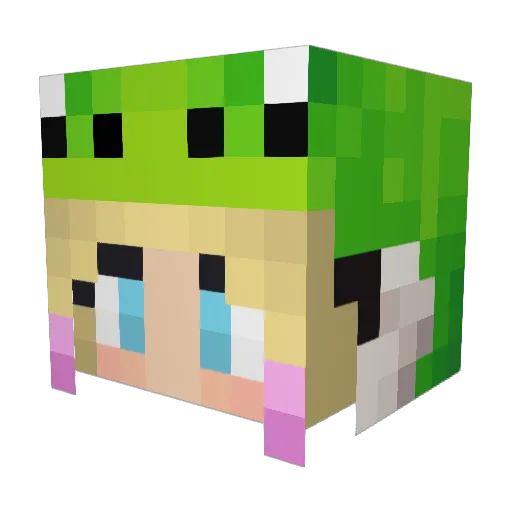SqueezyKitty Minecraft avatar head, 3D render