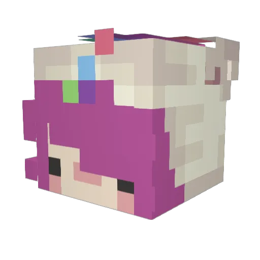 Squeggo Minecraft avatar head, 3D render